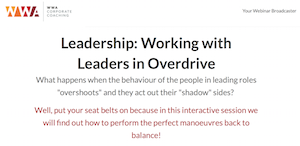 "Working with Leaders in Overdrive" (Webinar Recording)